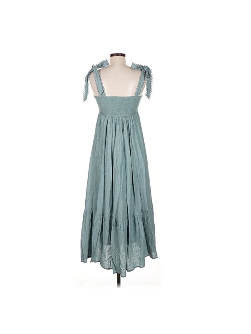 Tie-Shoulder Maxi Dress in Light Teal - Picture 3 of 5